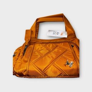 Lug Orange Quilted Shoulder Bag with Versatile Design